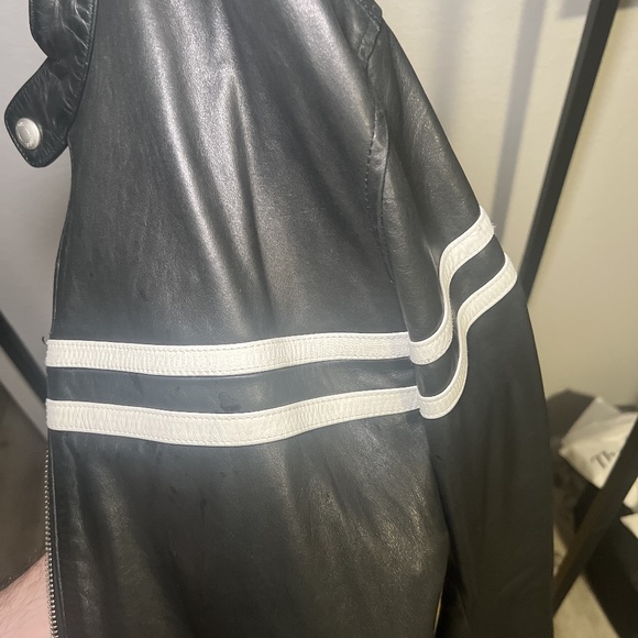 Vince Leather Cafe Racer Jacket XL Men - Picture 8 of 11